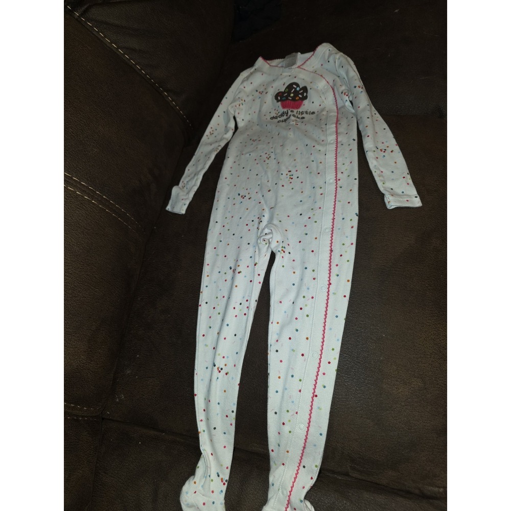 Gymboree sweet treats daddy little cupcake sprinkles footed pajamas gymmies 3t